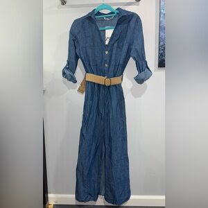 This is a Zara Long denim dress with belt
NEW WITH TAG